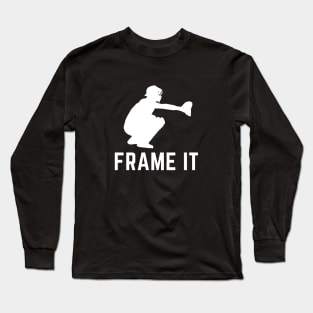 Frame it- a baseball catcher design Long Sleeve T-Shirt